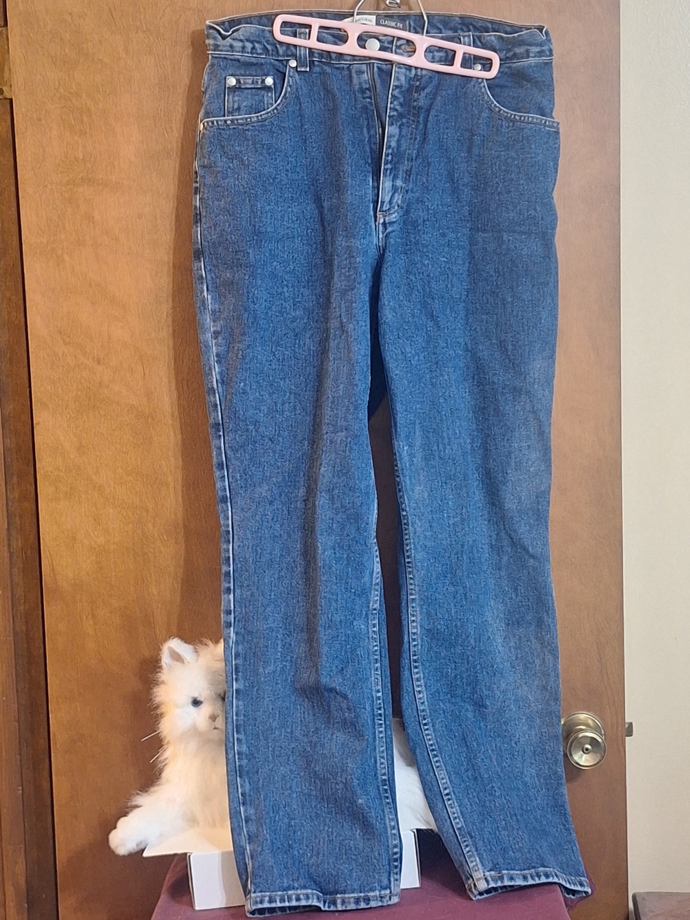 St. John's Bay Women's Straight Leg Jeans in Blue Denim